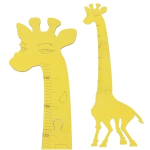 Măsură de creștere girafă din lemn 125 cm galben + tablă 32 x 44 cm - Img 3