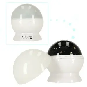Proiector de stele lumina de noapte 2in1 USB alb - Img 3