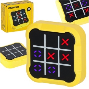 Roata de cruci joc puzzle electronic tic tac toe consola portabil galben