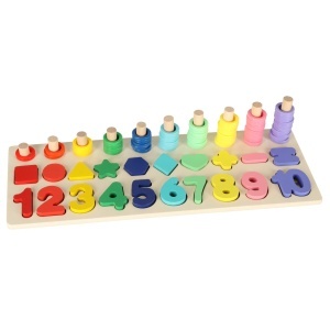 Sorter de numere din lemn Montessori 3in1 13x36cm - Img 3