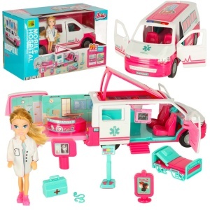 Ambulanță mobilă spital păpușă accesorii