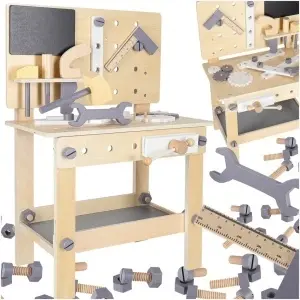 Atelier din lemn cu unelte pe o masă DIY set
