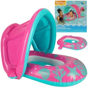 BESTWAY 34091 Ponton gonflabil cu baldachin roz