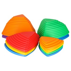 Calea senzorială pietre de râu pentru echilibru podea de formare este lava joc 11 elemente colorate - Img 2