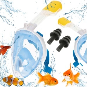 Masca de snorkel pliabilă completă S / M albastru