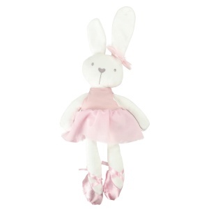 Mascotă de pluș iepure în rochie roz 42cm - Img 2