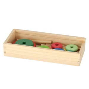 Piramidă din lemn cu baza turnului de bază curcubeu sorter curcubeu - Img 3