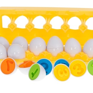 Puzzle de sortare educațional de sortare puzzle meci forme numere ouă 12pcs - Img 3