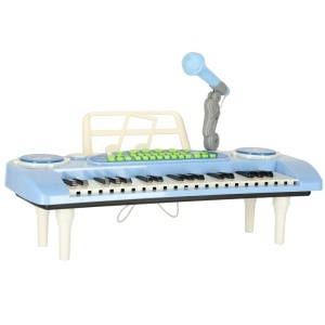 Tastatura pentru copii pian interactiv organ 37 de chei suport microfon albastru - Img 3