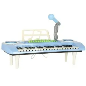 Tastatura pentru copii pian interactiv organ 37 de chei suport microfon albastru - Img 3