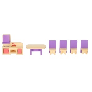 Casa de păpuși mobilier din lemn violet - Img 3