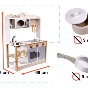 LULILO Bucătărie din lemn pentru copii MDF KUKETO + accesorii - Img 3