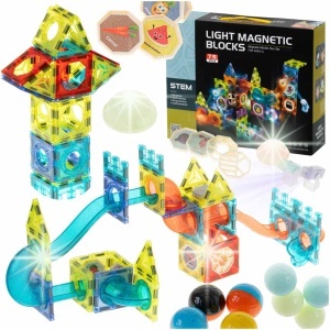 Luminous magnetic marmură magnetică bile de cale 75el