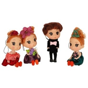 Păpușă de casă de păpuși 3 fete + 1 băiat set de 4 bucăți. 12cm - Img 3