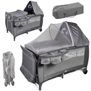 Pătuț de călătorie pliabil cu masă de schimbare pe două niveluri max. 15 kg