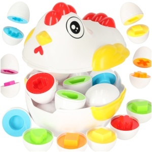 Puzzle educațional sorter meci forme ouă 10 buc găină - Img 2