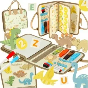 Sensorial senzorial montessori manipulativ bord dinozaur caz