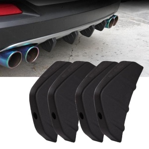 Set 4 ornamente Tuning tip "SPLITTER" pentru bara spate, culoare Neagra - Img 1