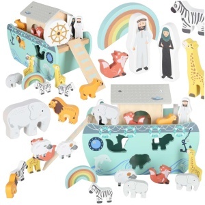 Sorter din lemn Lulilo Arca lui Noe navă animale 9 elemente