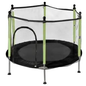 Trambulină de grădină pentru copii 140 cm verde - Img 2