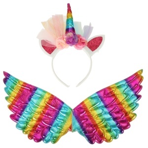 Unicorn costum fustă fusta costum de Unicorn aripile headband - Img 3