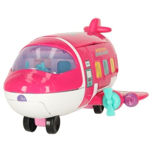 Avion de pasageri pentru păpuși 2in1 pliabil accesorii roz - Img 3