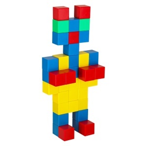 Blocuri de construcție magnetice educaționale cubice 64 el. - Img 3
