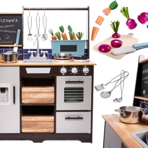 Bucătărie pentru copii din lemn MDF cu accesorii LOFT XXL 96cm