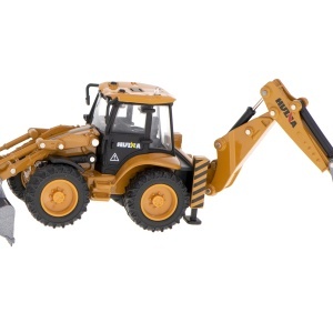 Excavator încărcător buldoexcavator cu cupă Die-Cast model de metal H-toys 1704 1:50 - Img 3