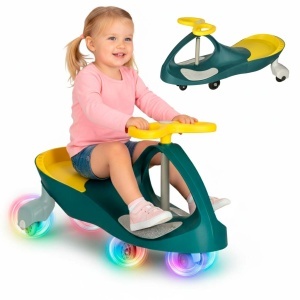 Gravity roller coaster strălucitoare LED roți verde galben
