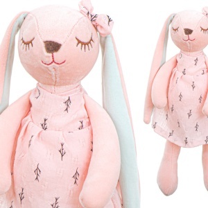 Mascotă iepure de pluș roz 35cm