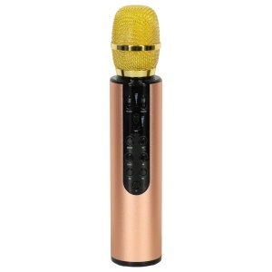 Microfon karaoke fără fir Bluetooth auriu - Img 3