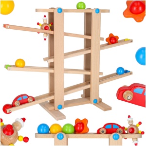 Pista de bile din lemn montessori XXL