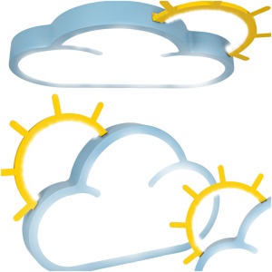 Plafonieră LED plafond pentru camera copiilor LUMELA reglabilă + telecomandă cloud blue