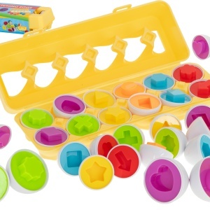 Puzzle educațional jigsaw puzzle sorter meci de ouă forme 12pcs