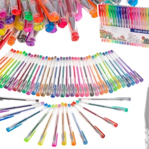 Set de stilouri cu gel colorat cu sclipici, 50 de bucăți.