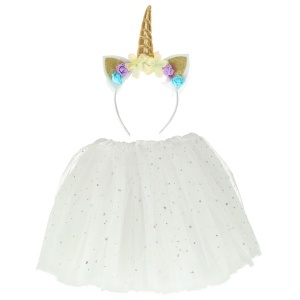 Unicorn carnaval costum de carnaval bentiță + fustă albă 3-6 ani - Img 3