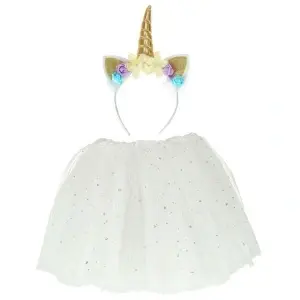 Unicorn carnaval costum de carnaval bentiță + fustă albă 3-6 ani - Img 3