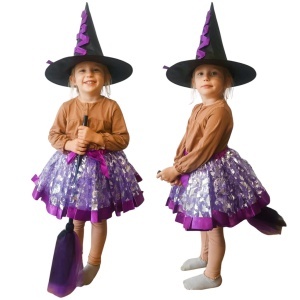 Vrăjitoare costum de vrăjitoare 3 piese violet - Img 2