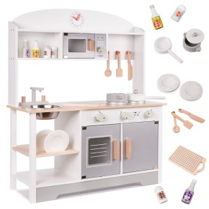 Bucătărie pentru copii din lemn MDF MODERN CLASSIC+ accesorii