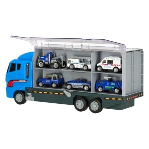 Camion de transport TIR lansator + mașini de metal poliție - Img 2