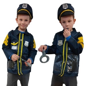 Carnaval costum de polițist cu cătușe de carnaval set 3-8 ani - Img 3