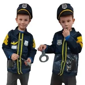 Carnaval costum de polițist cu cătușe de carnaval set 3-8 ani - Img 3