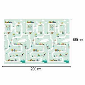 Covoraș de stradă panda pliabil din spumă educațională cu două fețe 180 x 200 cm - Img 2