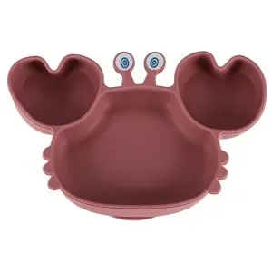 Mâncăruri din silicon pentru copii Crab pentru copii set de 9 bucăți roz închis - Img 2