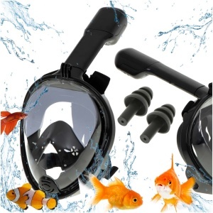 Mască de snorkel pliabilă completă L / XL negru