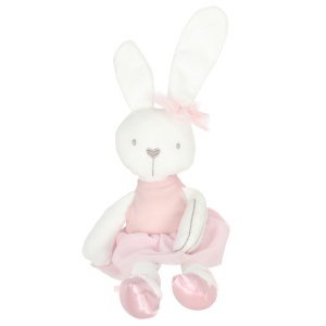 Mascotă de pluș iepure în rochie roz 42cm - Img 3