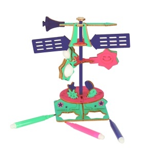 Puzzle din lemn 3d model științific model de vânt vane de vânt - Img 3