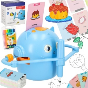 Robot educațional interactiv de învățare pentru a desena fișa de scriere set markeri albastru