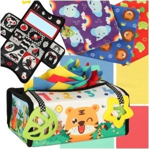 Sorter senzorial șervețele cutie montessori mat 2in1